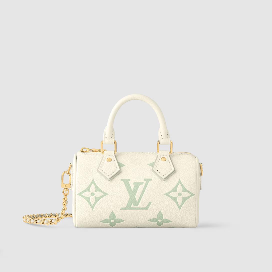 Túi Louis Vuitton Nano Speedy Bicolor Monogram Empreinte Nữ Trắng